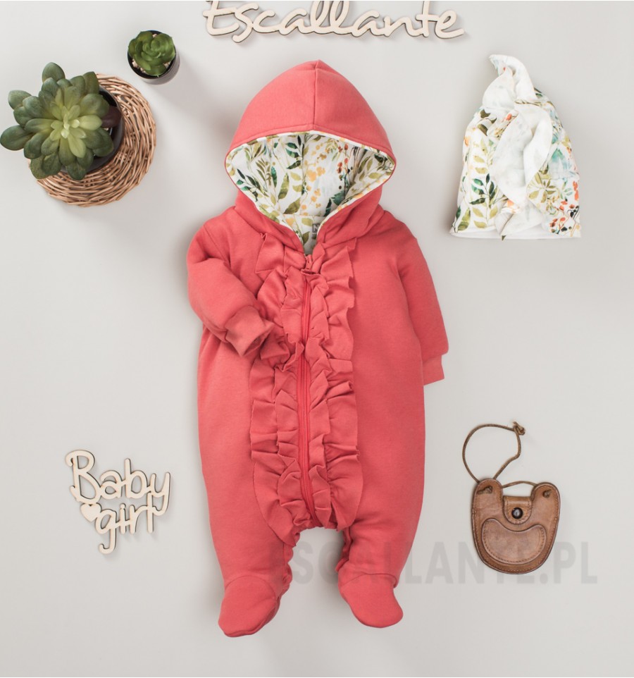 Kombinezon niemowlęcy CRANBERRY z bawełny organicznej dla dziewczynki